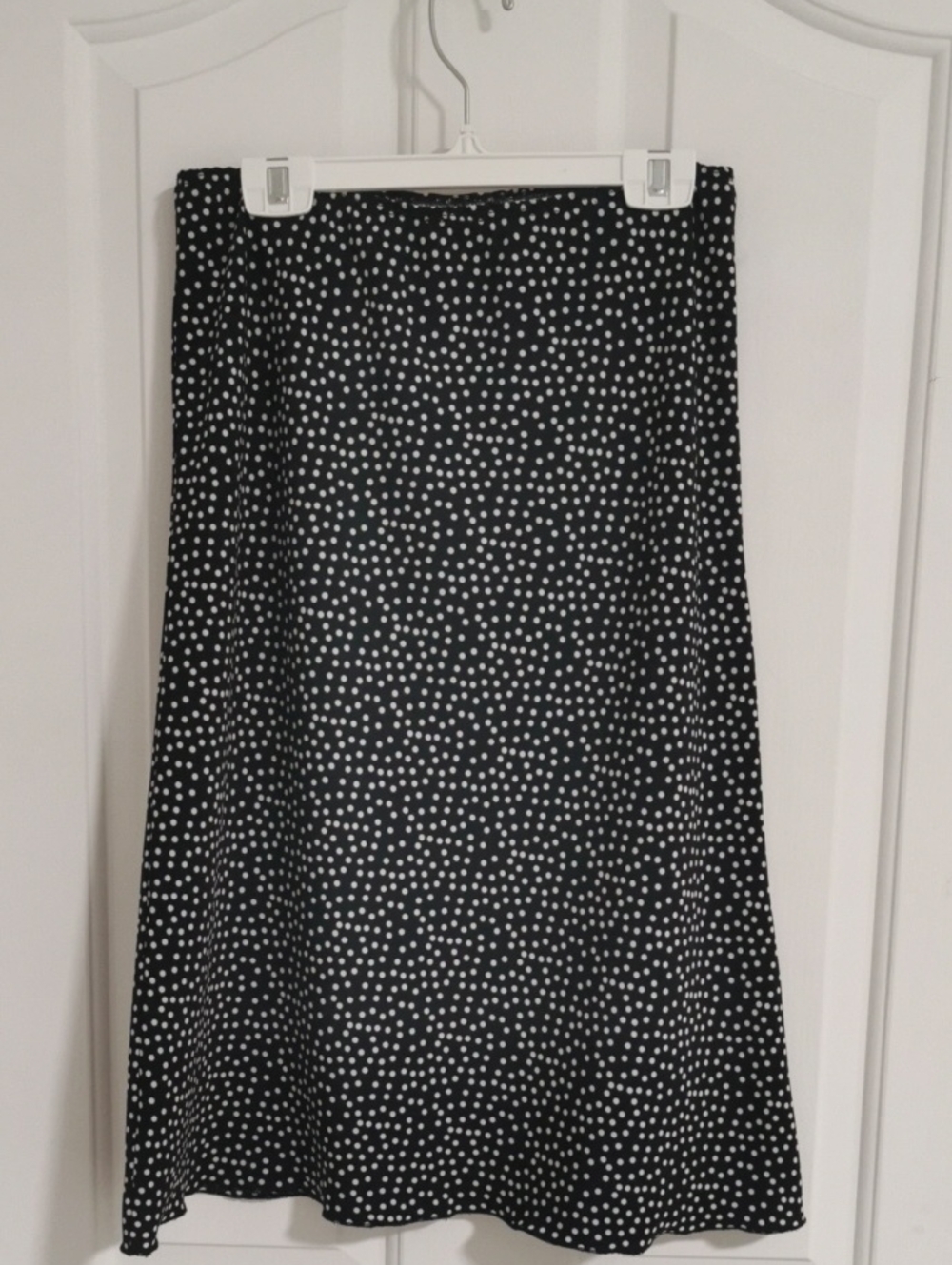 Black and White Polka Dot A-Line Skirt
